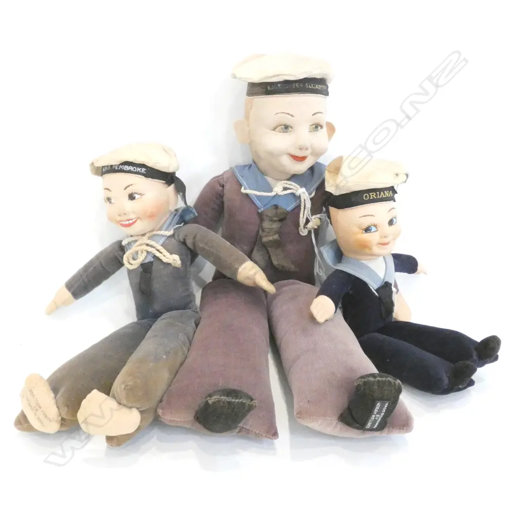 3 X SAILOR DOLLS - LARGEST HAS A NORAH WELLINGS SWING TAG Image 1++
